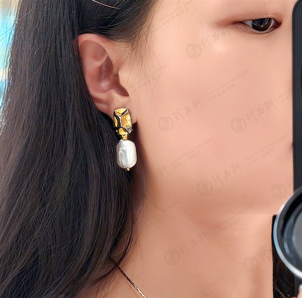 S925意大利手工银镶珍珠耳钉