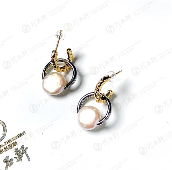 S925意大利手工银镶珍珠耳钉
