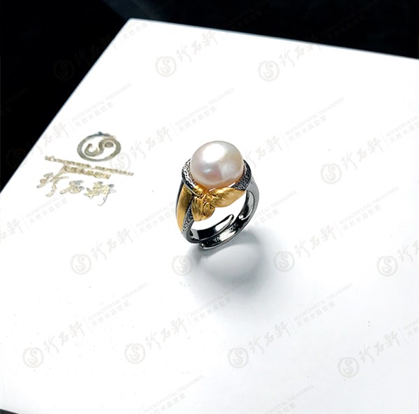 S925意大利手工银镶珍珠戒指