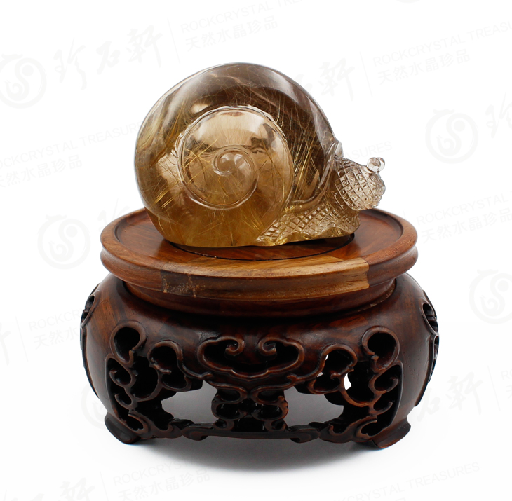 珍石轩天然金发晶《安居乐业》摆件