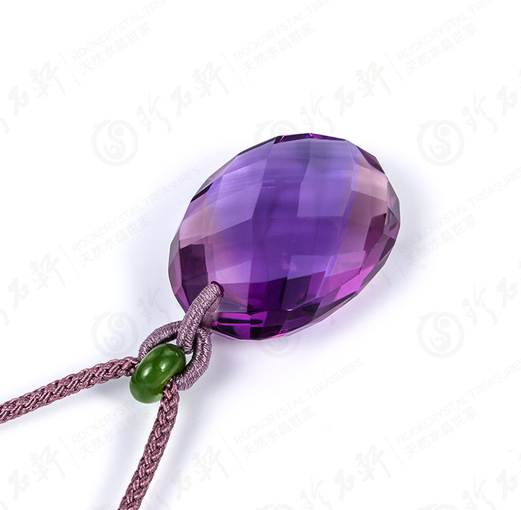 紫水晶椭圆角度链坠