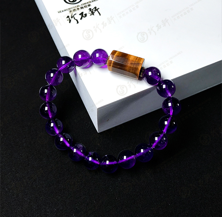 紫水晶虎眼石桶珠手链