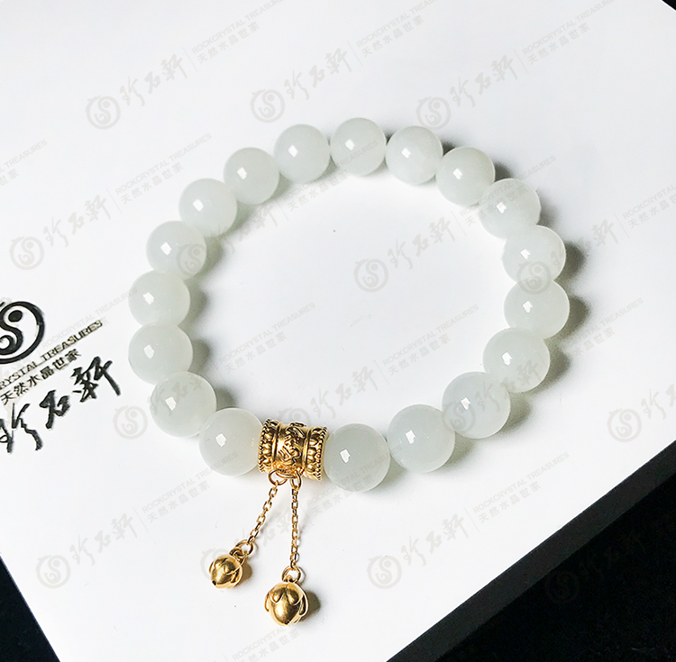 足金和田白玉手链