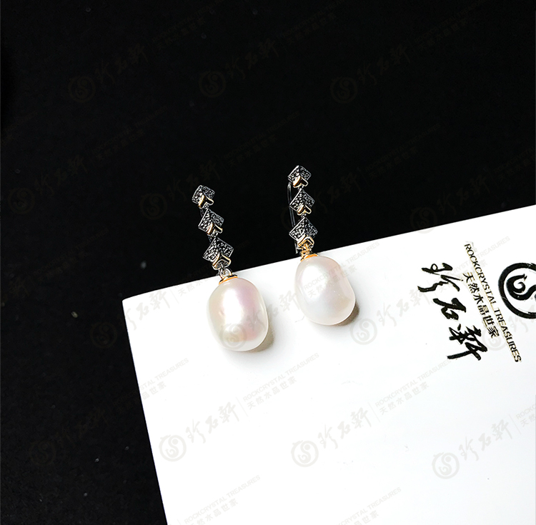 S925意大利手工银镶珍珠耳钉