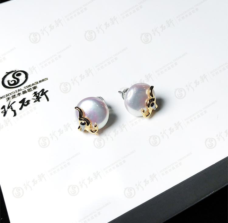 S925意大利手工银镶珍珠耳钉