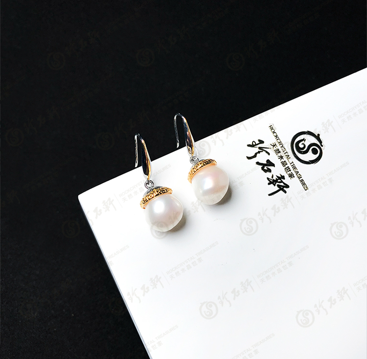 S925意大利手工银镶珍珠耳钉